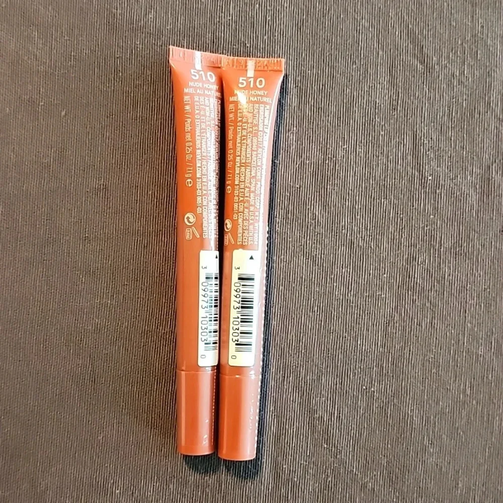 (2) Revlon Kiss Plumping Lip Creme-510 Nude Honey
